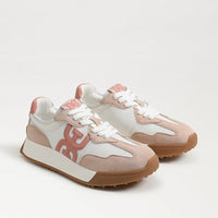 Sam Edelman Langley 3 Lace Up Sneaker- White/ Blush