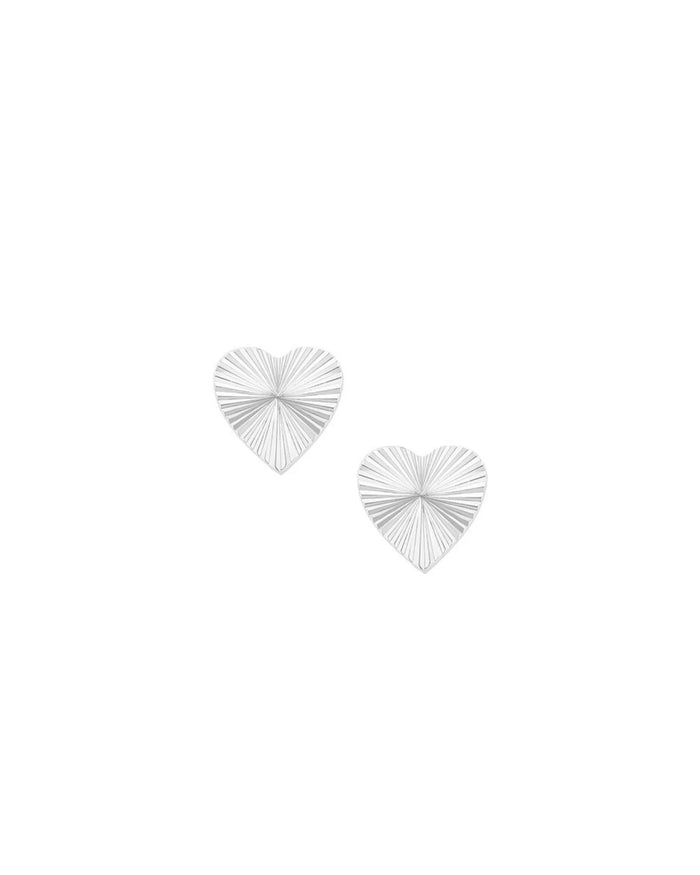 Natalie Wood Adorned Heart Stud Earring-Silver