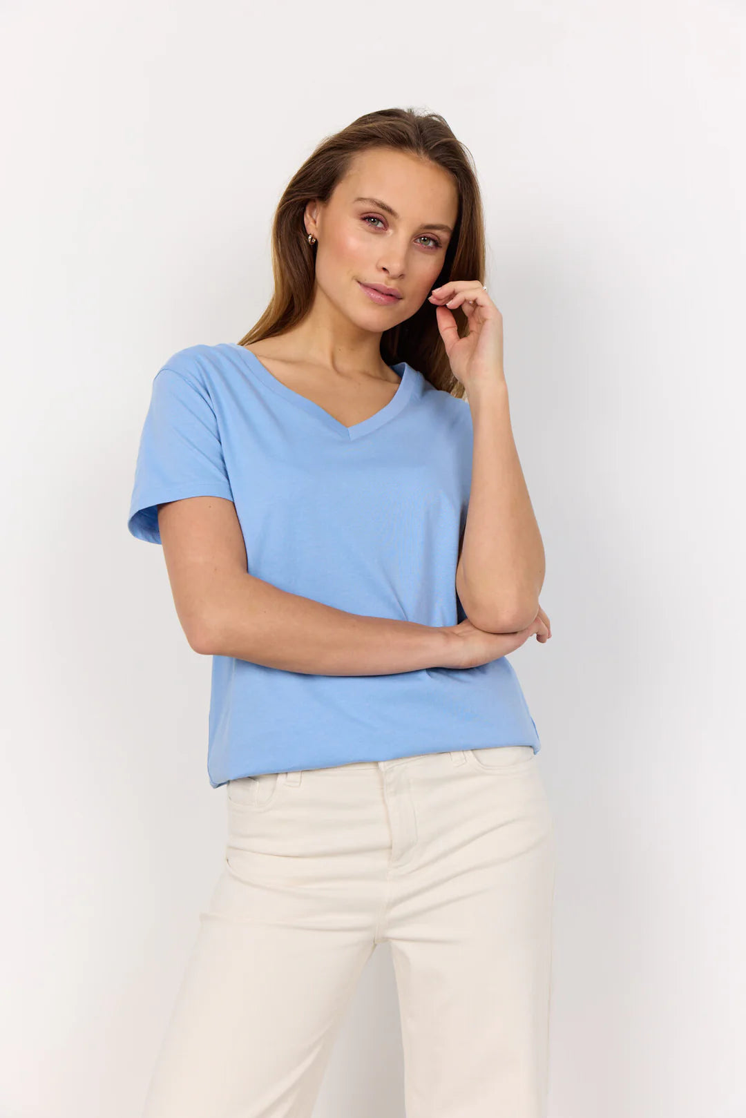 Donna Blue V-Neck Tee