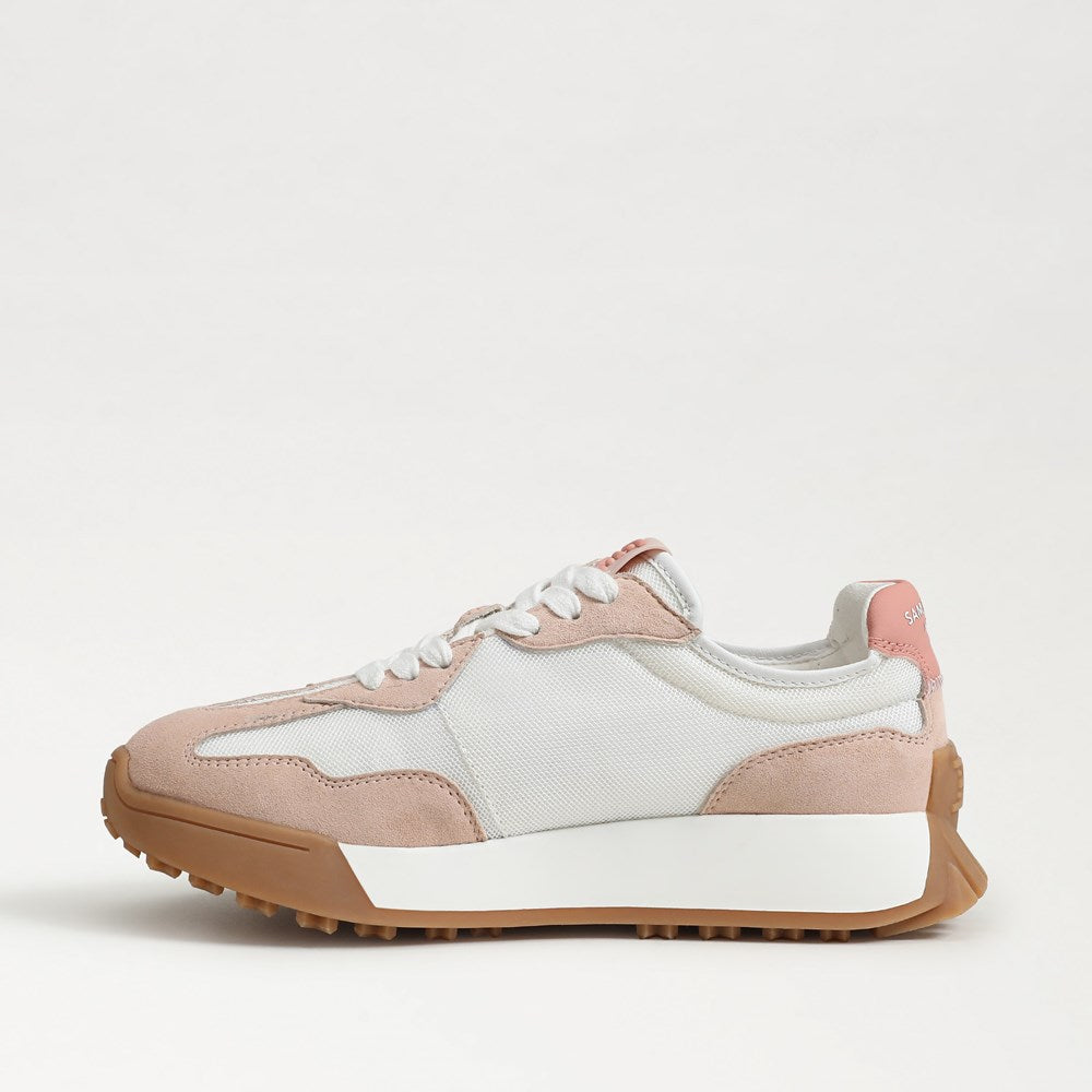 Sam Edelman Langley 3 Lace Up Sneaker- White/ Blush