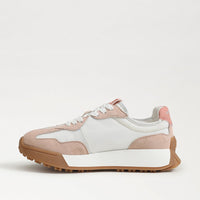 Sam Edelman Langley 3 Lace Up Sneaker- White/ Blush
