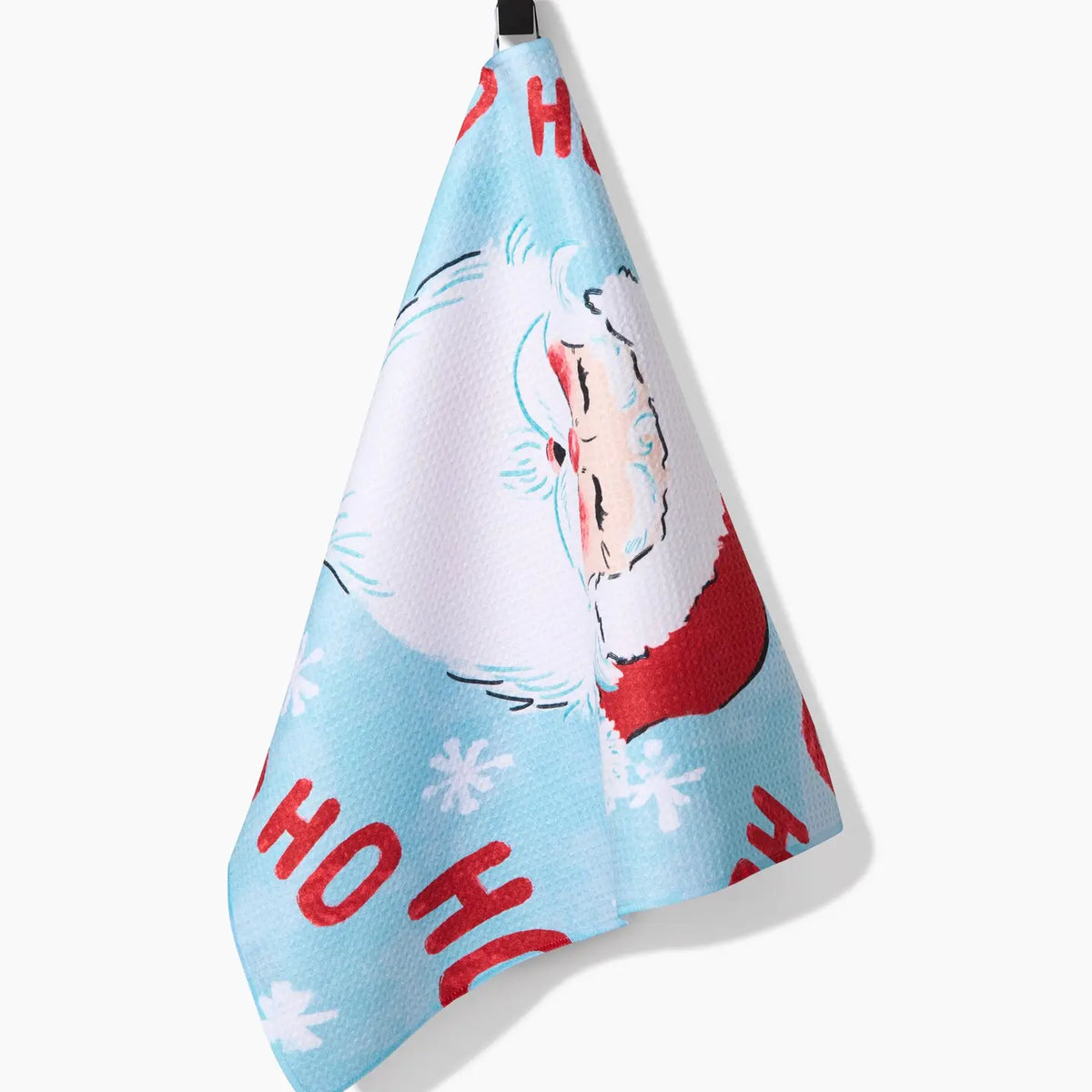 Geometry Merry Santa Claus Tea Towel