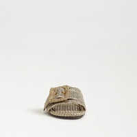 Sam Edelman Bambi Slide Sandal in Amber Gold Raffia