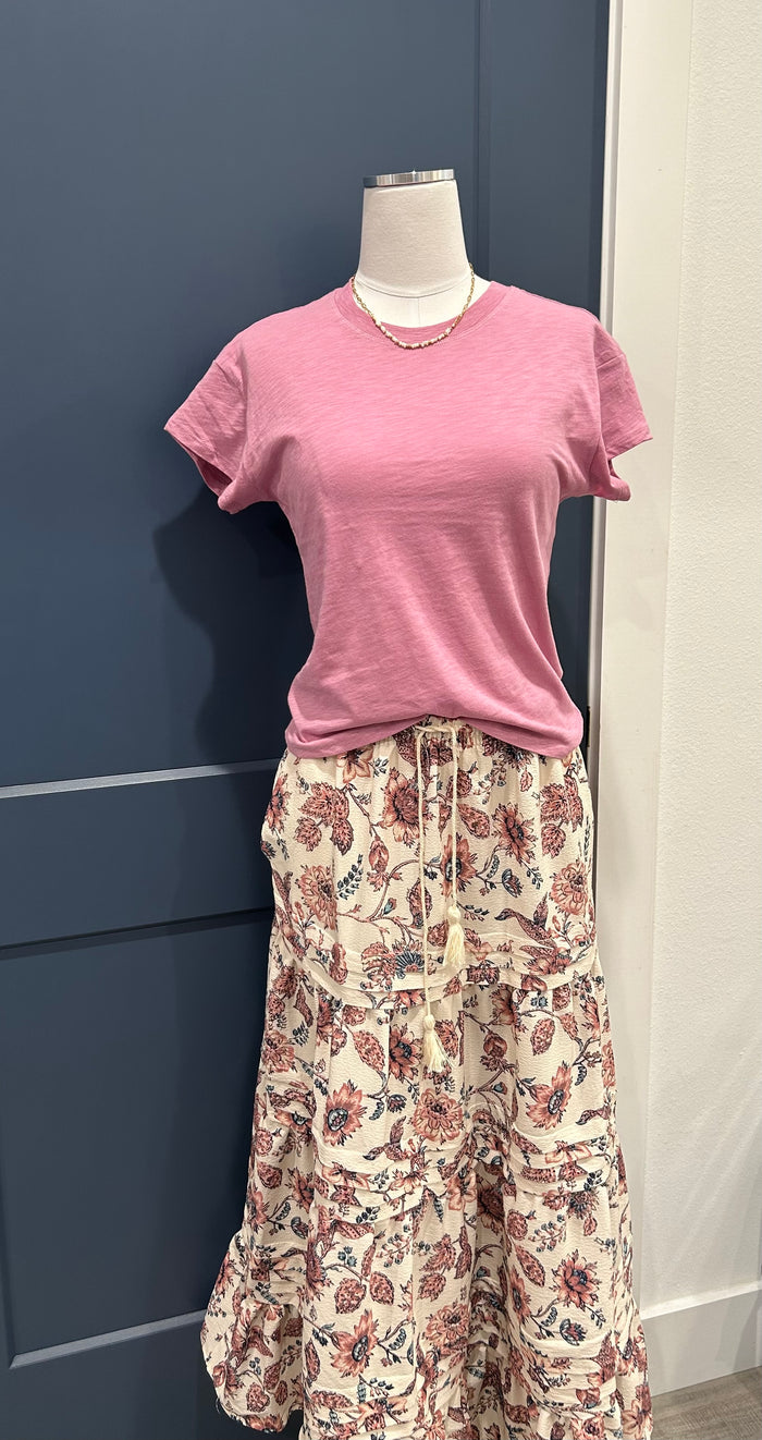 Louisa Floral Pintucked Maxi Skirt