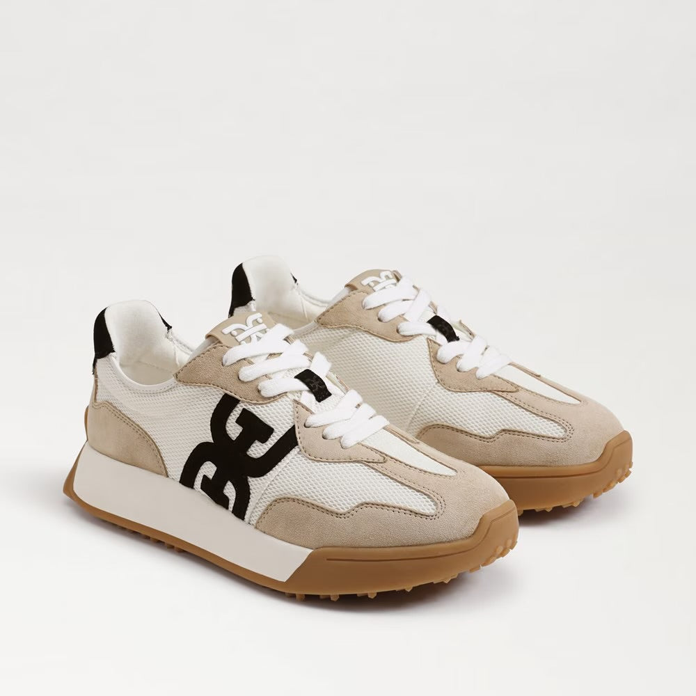 Sam Edelman Langley 3 Lace Up Sneaker- White/Beige