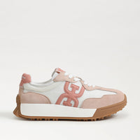 Sam Edelman Langley 3 Lace Up Sneaker- White/ Blush
