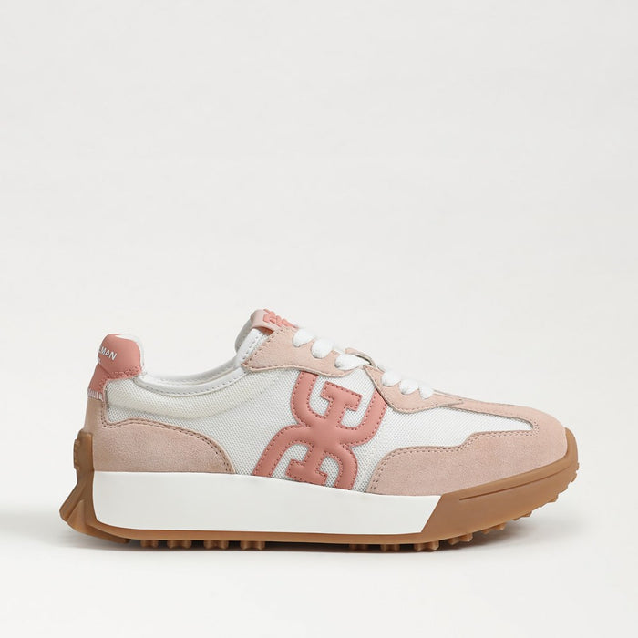 Sam Edelman Langley 3 Lace Up Sneaker- White/ Blush