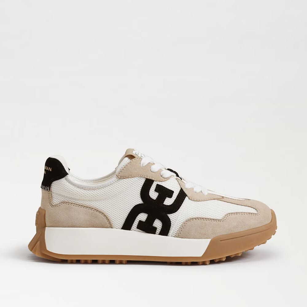 Sam Edelman Langley 3 Lace Up Sneaker- White/Beige
