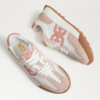 Sam Edelman Langley 3 Lace Up Sneaker- White/ Blush