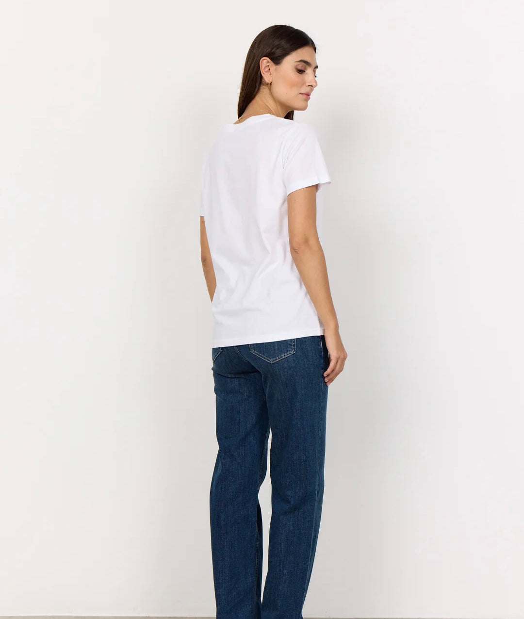 Donna White V Neck Tee