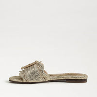 Sam Edelman Bambi Slide Sandal in Amber Gold Raffia