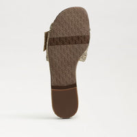 Sam Edelman Bambi Slide Sandal in Amber Gold Raffia