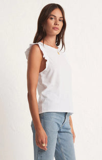 Marielle Flutter Tank Top - White