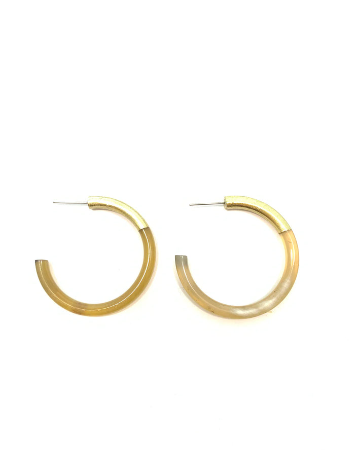 Liz Medium Hoops in Light Natural