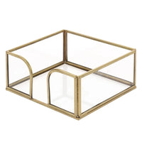 Gold Edge Glass Guest Napkin Caddy
