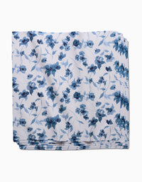 Geometry Blue Floral Dinner Napkin Set