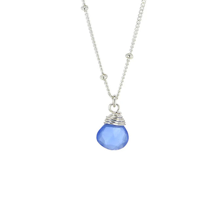 Lotus Vermeil Blue Chalcedony Trinket Necklaces