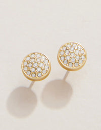 Sea La Vie Stud Earrings Stronger/Pavé Disk - Gold