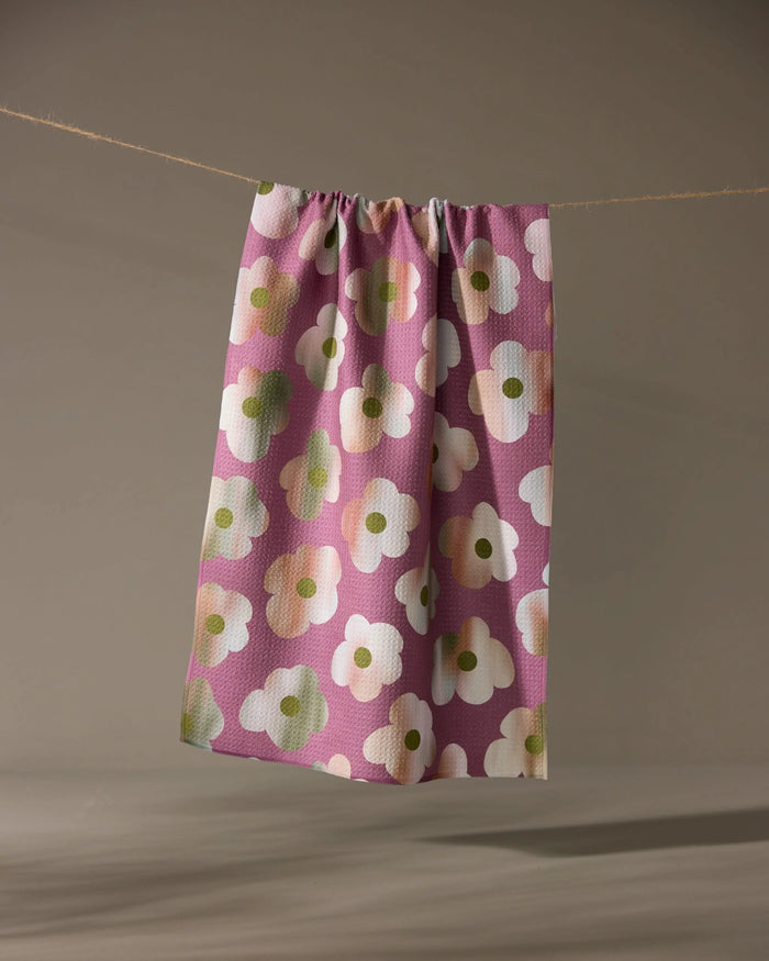 Geometry Brushed Bouquet Tea Towel