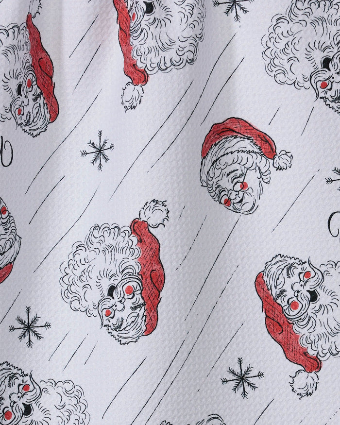 Geometry Claus Family Christmas Tree Tea Towel