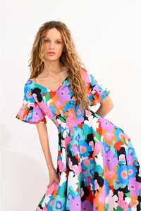 Ashley Floral Print Midi Dress