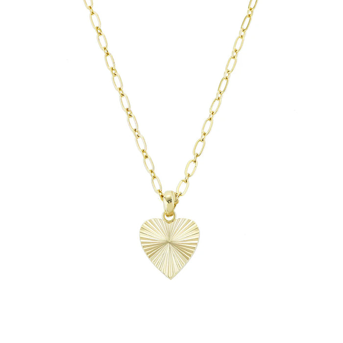 Natalie Wood Adorned Heart Charm Necklace-Gold