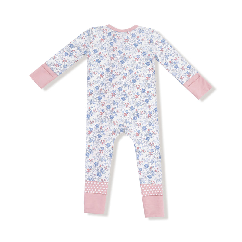 Angel Dear Charlotte Floral 2 Way Zipper Romper