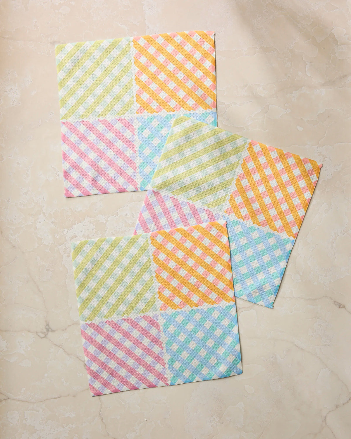 Geometry Patio Check Dishcloth Set