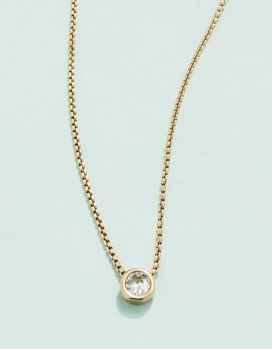 Spartina Little Lighthouse 17” Gold and Cubic Zirconia Necklace