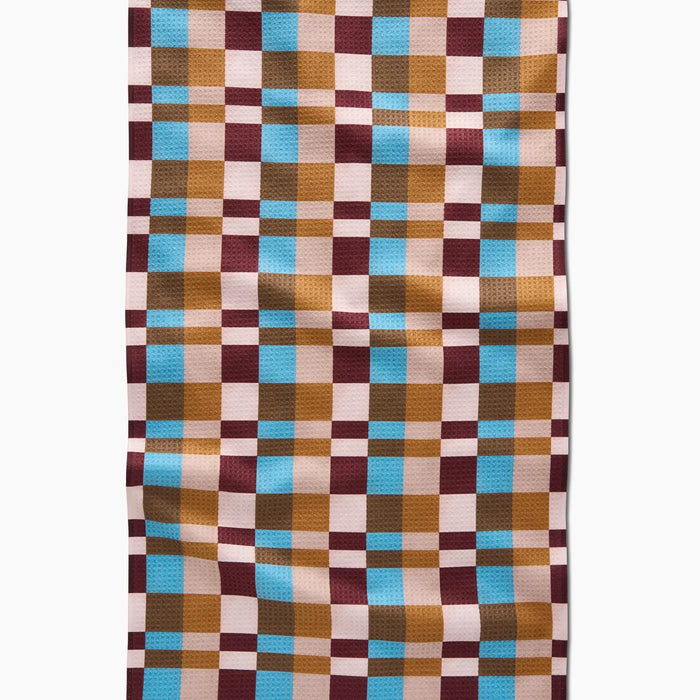 Geometry Cozy Day Checkers Tea Towel