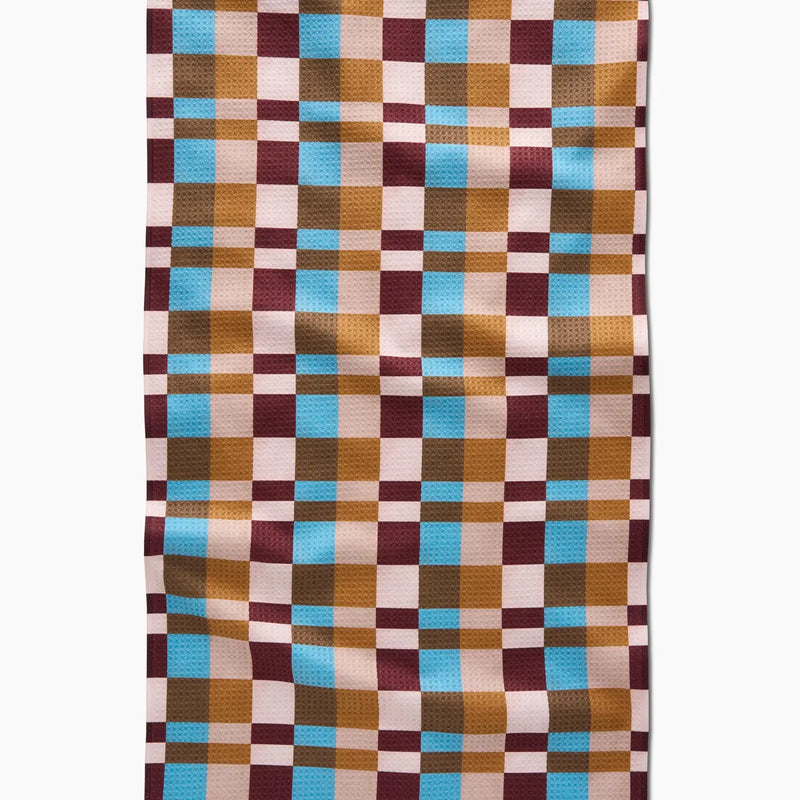 Geometry Cozy Day Checkers Tea Towel