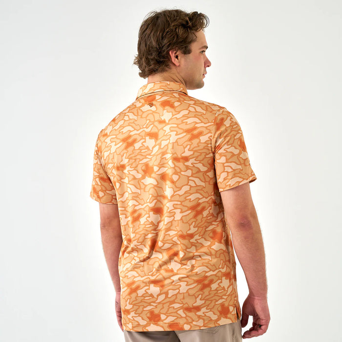 Burlebo Performance Polo- Orange Texas Camo