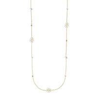 Adorned Pearl Logo Station Necklace