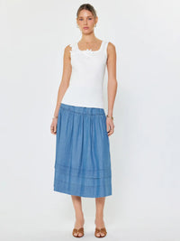 Camille Floral Accent Ribbed Tank Top