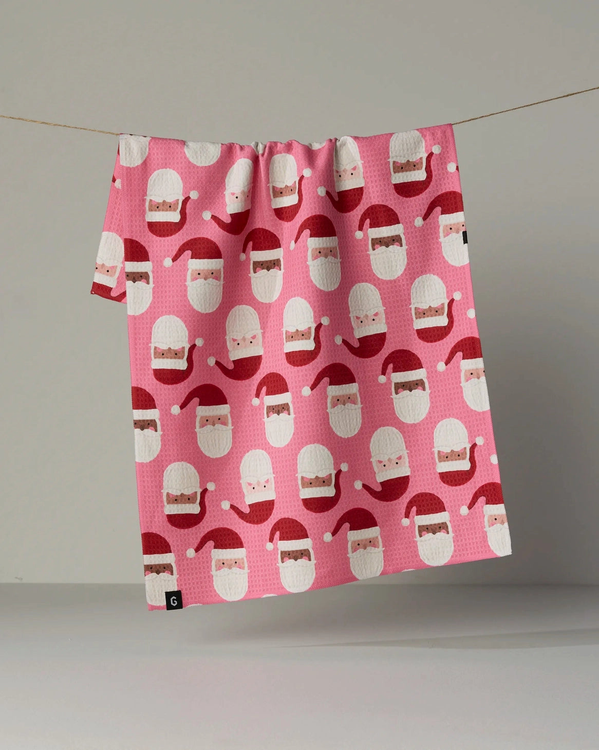 Geometry Jolly Santas Luxe Kitchen Towel