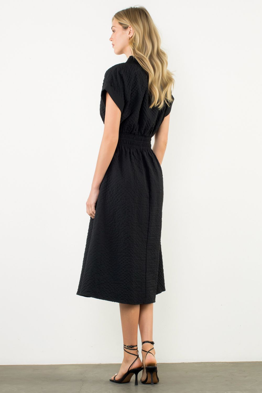 THML Maddie V-Neck Texture Dress
