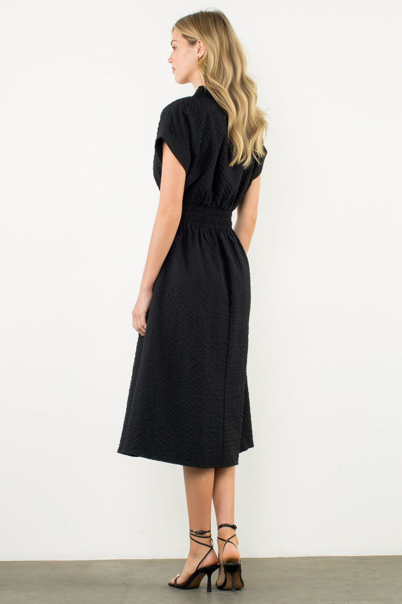 THML Maddie V-Neck Texture Dress