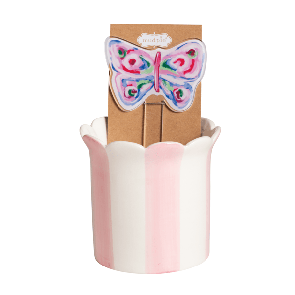 Butterfly Pot with Plant Stake