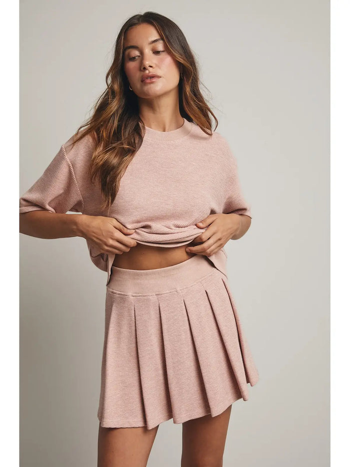 Stacie Waffle Knit Skort