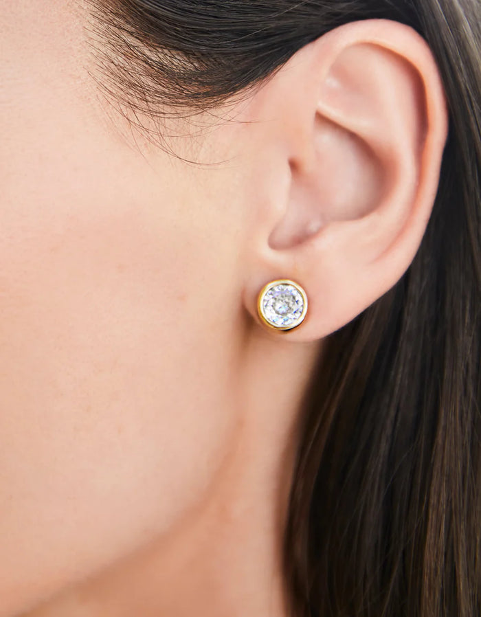 Spartina Lighthouse Stud Earrings Gold and Cubic Zirconia