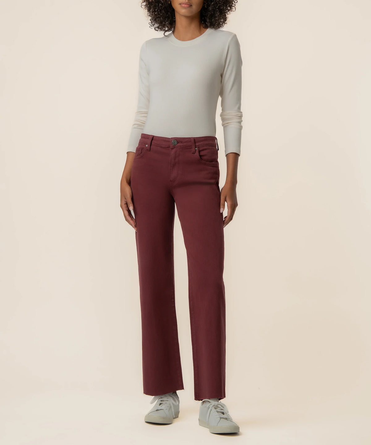 Kut From the Kloth Charlotte High Rise Wide Leg in Claret