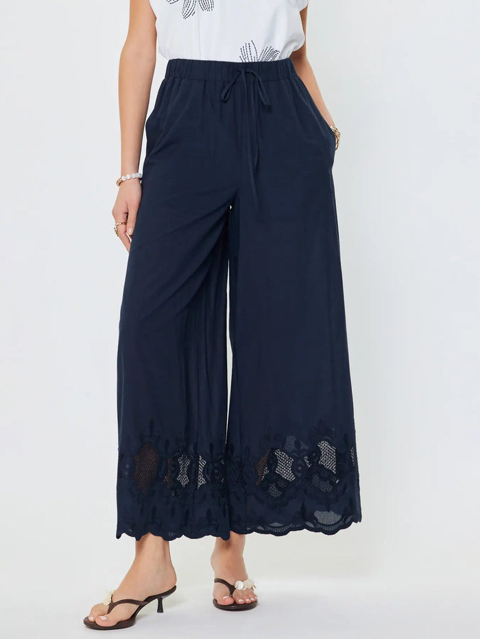 Abby Embroidered Wide Leg Pants