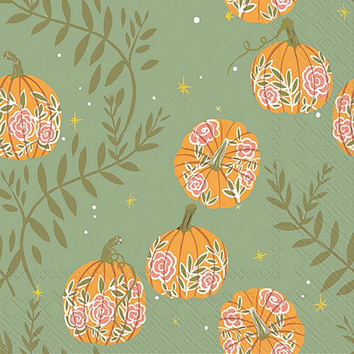 Pumpkins with Roses Lunch Napkins
