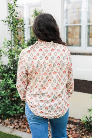 Layerz The Renee Top - Red/Blue Floral