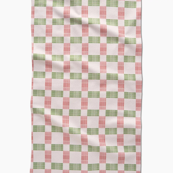 Geometry Merry Plaid Tea Towel