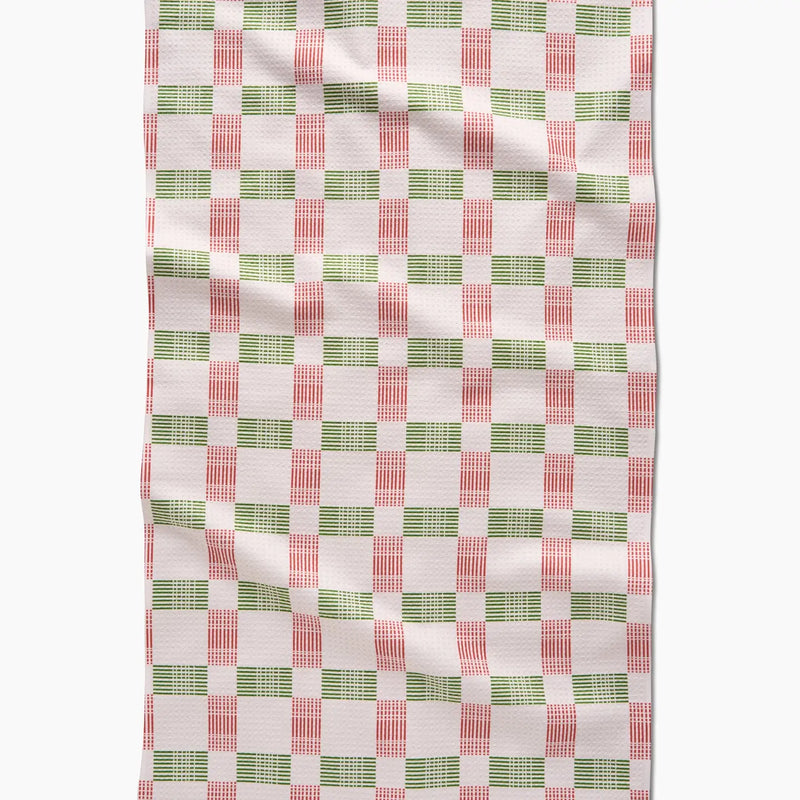 Geometry Merry Plaid Tea Towel