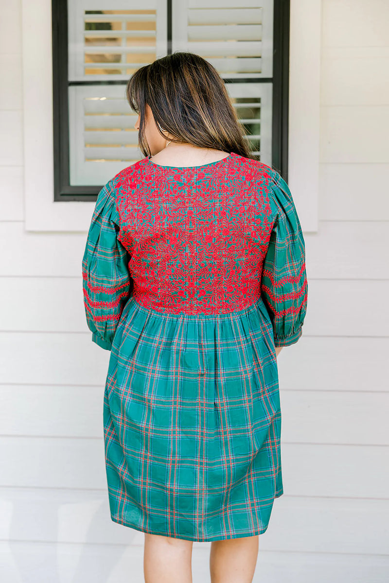 Layerz The Helen Dress- Green Plaid