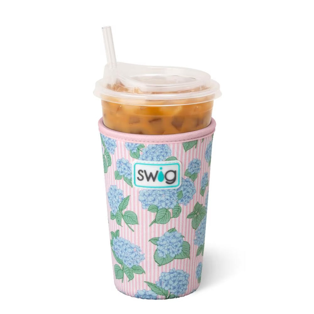 Swig Hydrangeas Iced Cup Coolie - Medium