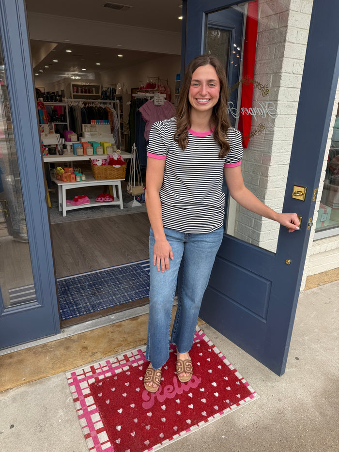 Bria Striped Knit Top