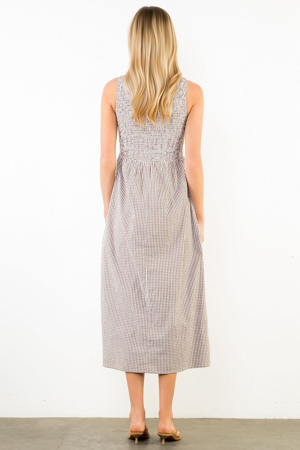 THML Bianca Gingham Maxi Dress